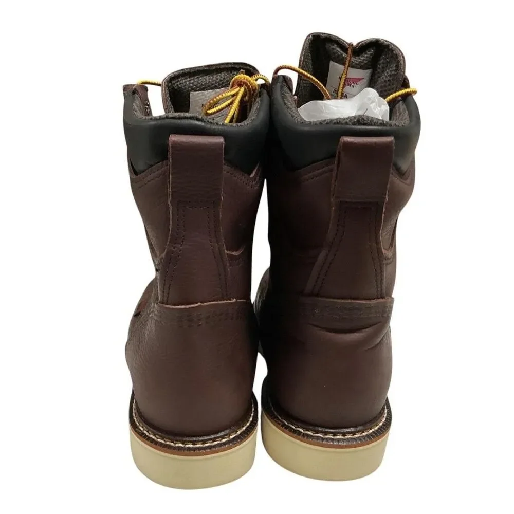 Red Wing Mens Lace-up Steel Toe Work Boots 9D Brown Slip Oil Puncture Resistant